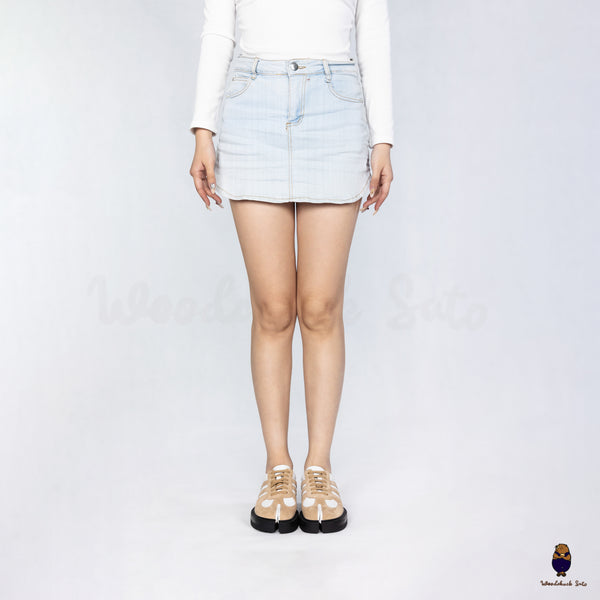 WoodchuckSato White & Sand Suede Platform Tabi Lace-Up Shoes