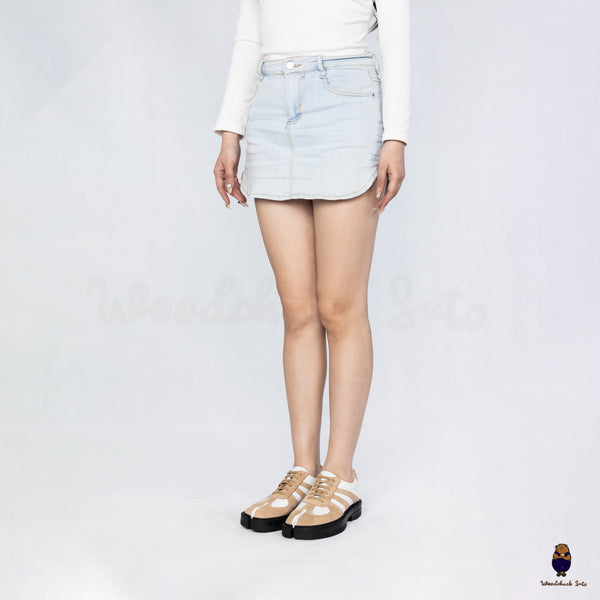 WoodchuckSato White & Sand Suede Platform Tabi Lace-Up Shoes
