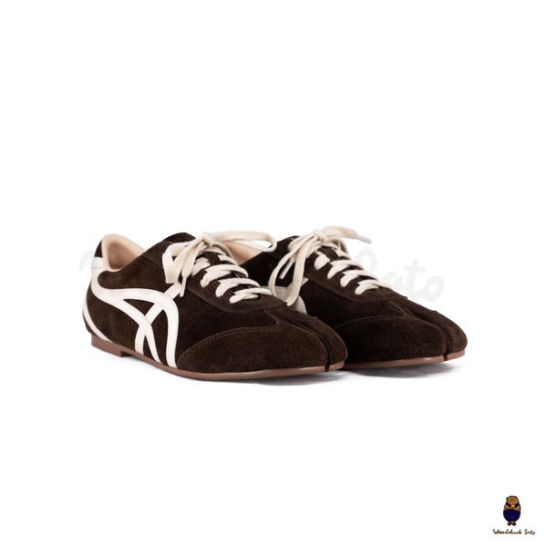 WoodchuckSato Dark Brown Suede German Trainer Tabi Split Toe Shoes