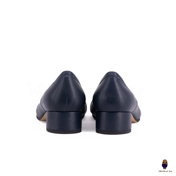 WoodChuckSato Navy Tabi Split-Toe Patent Cow Leather Mary Jane Shoes with 3cm Heel & Bow