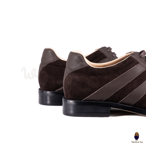 WoodchuckSato Dark Brown Leather & Suede Tabi Lace-Up Shoes
