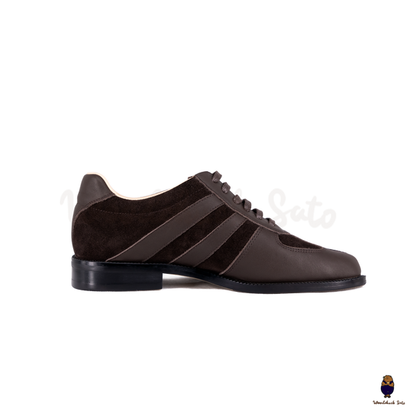WoodchuckSato Dark Brown Leather & Suede Tabi Lace-Up Shoes