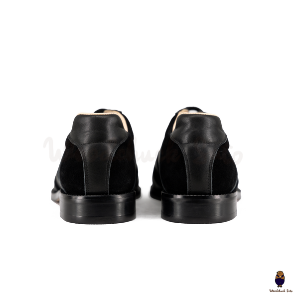 WoodchuckSato Black Leather & Suede Tabi Lace-Up Shoes