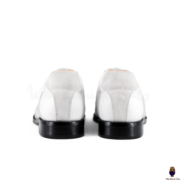 WoodchuckSato White Leather & Suede Tabi Lace-Up Shoes