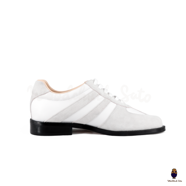 WoodchuckSato White Leather & Suede Tabi Lace-Up Shoes