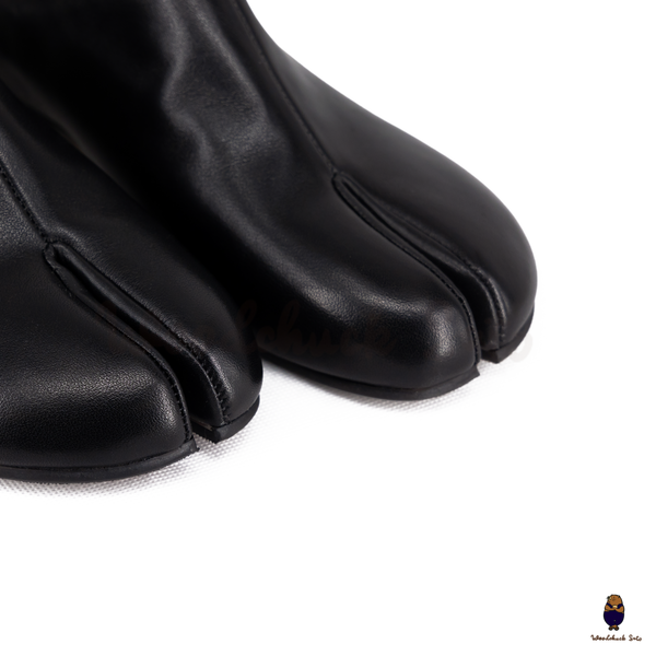 WoodchuckSato Black Grained Calf Leather Tabi Mule