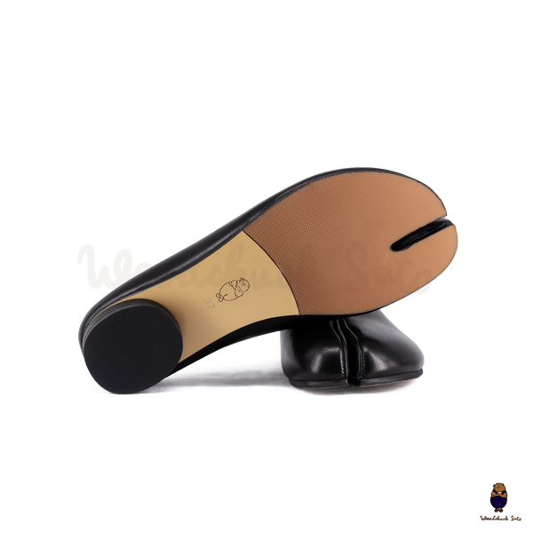 WoodchuckSato Black Grained Calf Leather Tabi Mule
