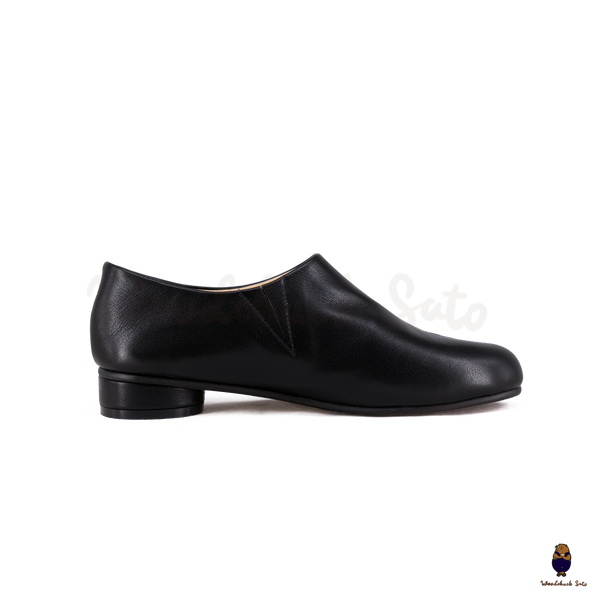 WoodchuckSato Black Grained Calf Leather Tabi Slip-On Shoes