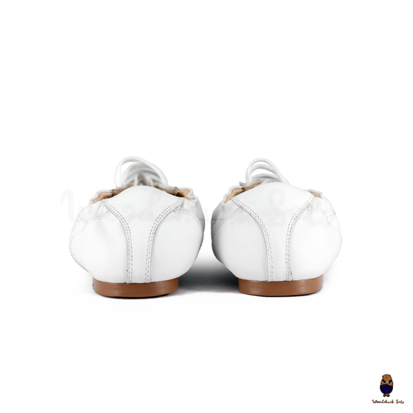 WoodchuckSato White Cow Leather German Trainer Tabi Sneakers