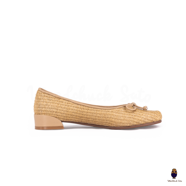 Woodchuck Sato Woven Tabi Ballet Flats, Nude Bow Straw Tabi Ballet Flats