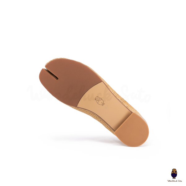 Woodchuck Sato Woven Tabi Ballet Flats, Nude Bow Straw Tabi Ballet Flats