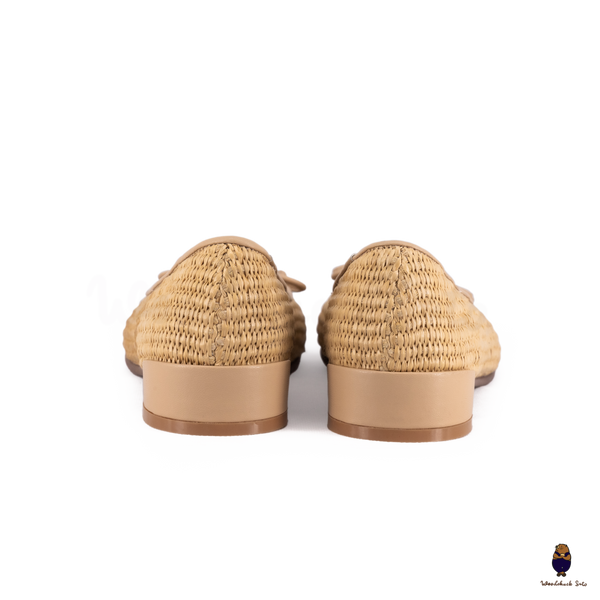 Woodchuck Sato Woven Tabi Ballet Flats, Nude Bow Straw Tabi Ballet Flats