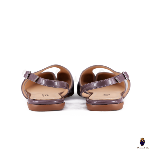 WoodchuckSato Taupe Film-Coated Cow Leather Tabi Slingback Sandals