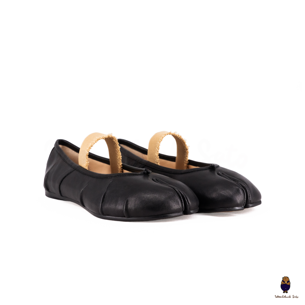 靴 tabi ballet shoes WoodChuckSato Women's Men's Black Tabi Split-Toe 