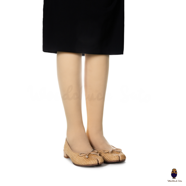 Woodchuck Sato Woven Tabi Ballet Flats, Nude Bow Straw Tabi Ballet Flats