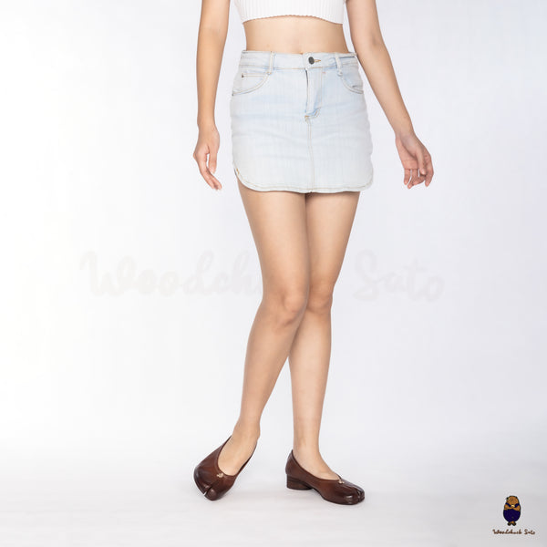 WoodchuckSato Mahogany Brown Horse Leather Tabi 3cm Heels