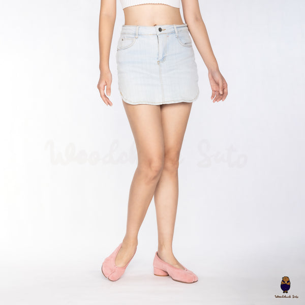 WoodchuckSato Pink Suede Cow Leather Tabi 3cm Heels