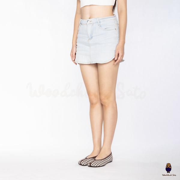 WoodchuckSato Brown Houndstooth Fabric & Sheep Leather Tabi Ballet Flats