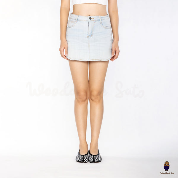 WoodchuckSato Houndstooth Fabric Leather Tabi Ballet Flats