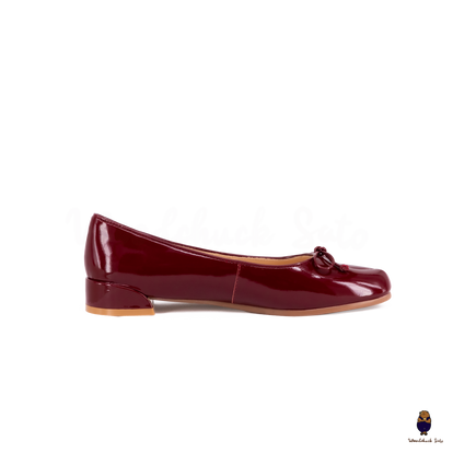 【中古】 Cobolt 60 / Meat Hook Ballet WoodchuckSato Burgundy Patent Leather Tabi Ballet Flats with