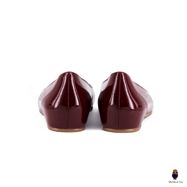 WoodchuckSato Burgundy Patent Cow Leather Tabi Ballet Flats