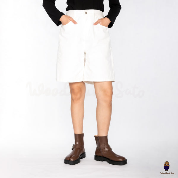 WoodchuckSato Brown Cow Leather Tabi Split-Toe Platform Buckle Boots