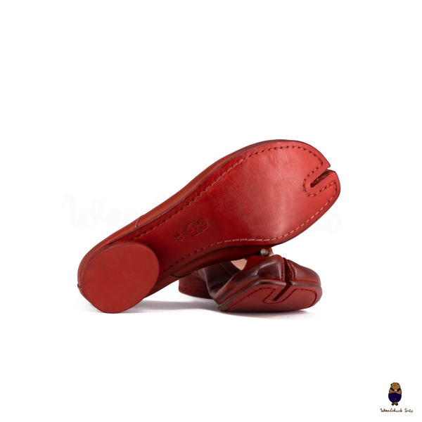 WoodchuckSato Red Horse Leather Tabi 3cm Heels