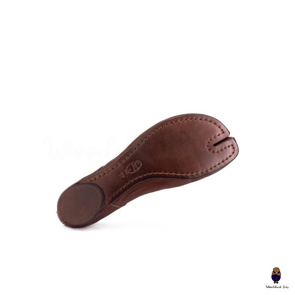 WoodchuckSato Mahogany Brown Horse Leather Tabi Ballet Ballerina Flats