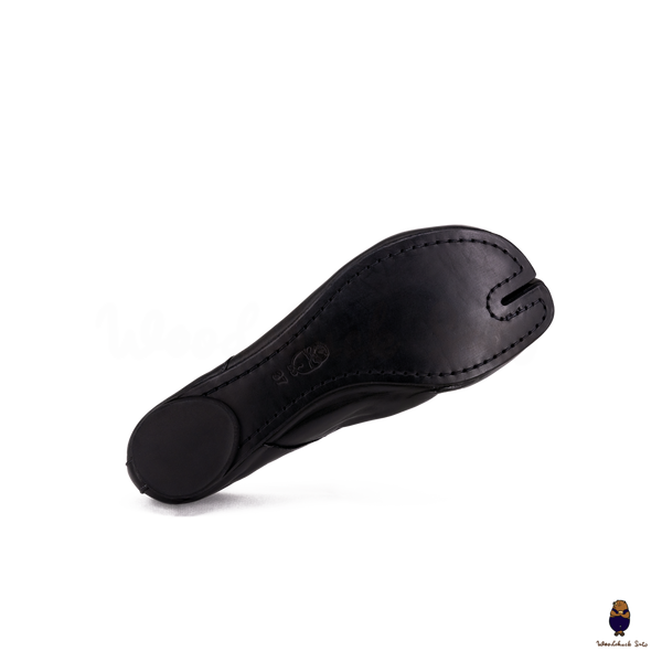 WoodchuckSato Black Horse Leather Tabi Ballet Ballerina Flats