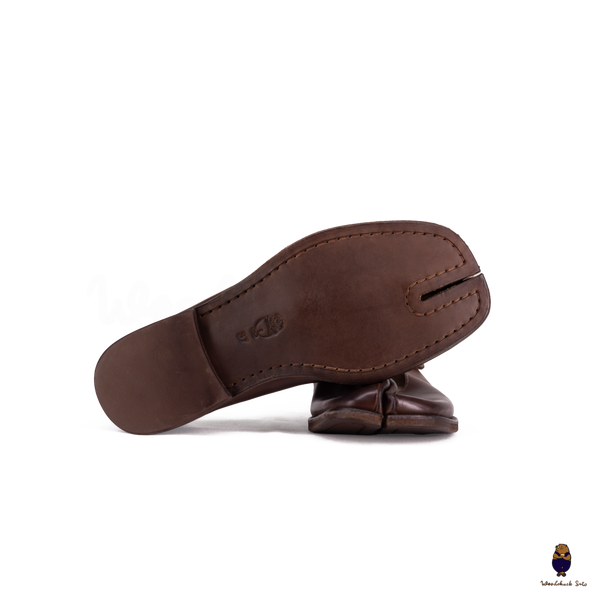 WoodchuckSato Chestnut Brown Leather Tabi Mary Jane Shoes