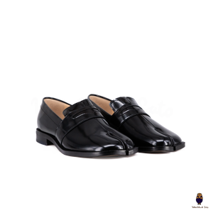 WoodChuckSato Women's Men's Vintage Black Tabi Split-Toe Cow Leather Flat Shoes Sizes EU 35-47