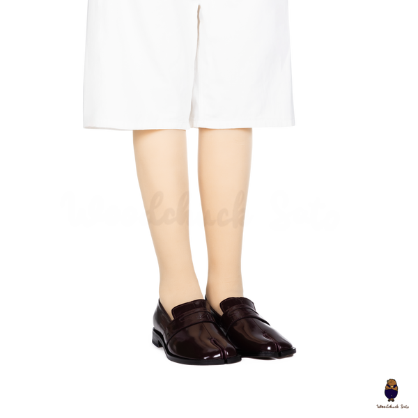 WoodchuckSato Burgundy Edge-Beaded Cow Leather Tabi Loafers with Penny Strap Sizes 35 to 47
