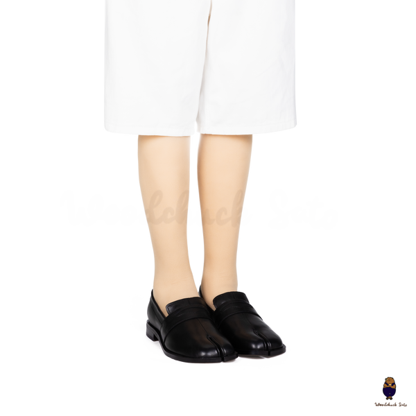 WoodchuckSato Classic Black Leather Tabi Penny Loafers