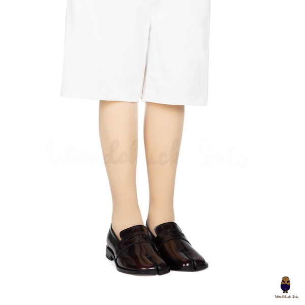 WoodchuckSato Espresso Brown Edge-Beaded Cow Leather Tabi Loafers with Penny Strap Sizes 35 to 47