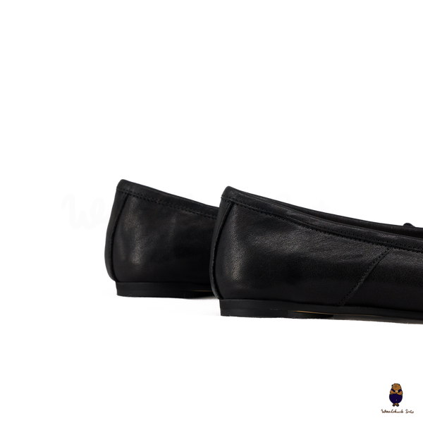 WoodChuckSato Women's Men's Black Tabi Split-Toe Leather Ballet Flats Sizes EU 35-45