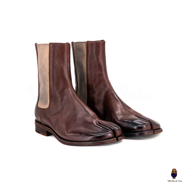 WoodchuckSato Brown Horse Leather Tabi Chelsea Boots