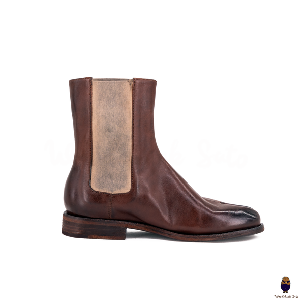 WoodchuckSato Brown Horse Leather Tabi Chelsea Boots