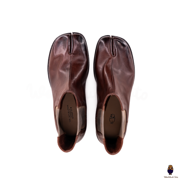 WoodchuckSato Brown Horse Leather Tabi Chelsea Boots