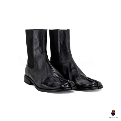 Woodchuck Mens Black Tabi Boots WoodchuckSato Japanese Black Cow Leather Tabi Ankle Boots 8  main image 4