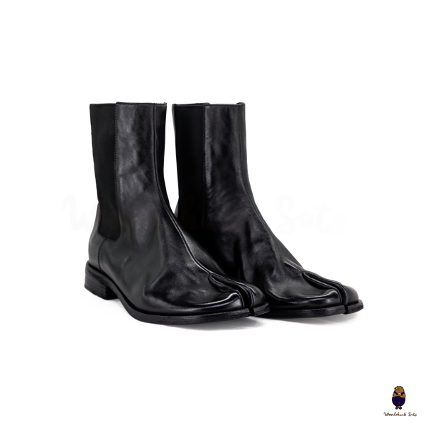 WoodchuckSato Black Horse Leather Tabi Chelsea Boots