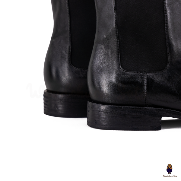 WoodchuckSato Black Horse Leather Tabi Chelsea Boots