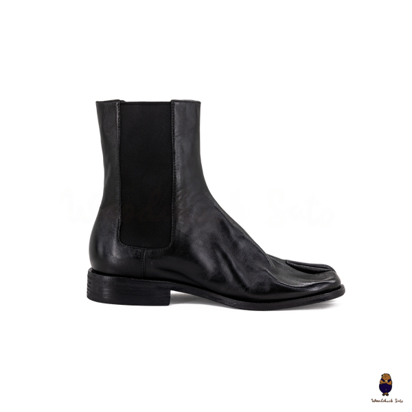 WoodchuckSato Black Horse Leather Tabi Chelsea Boots