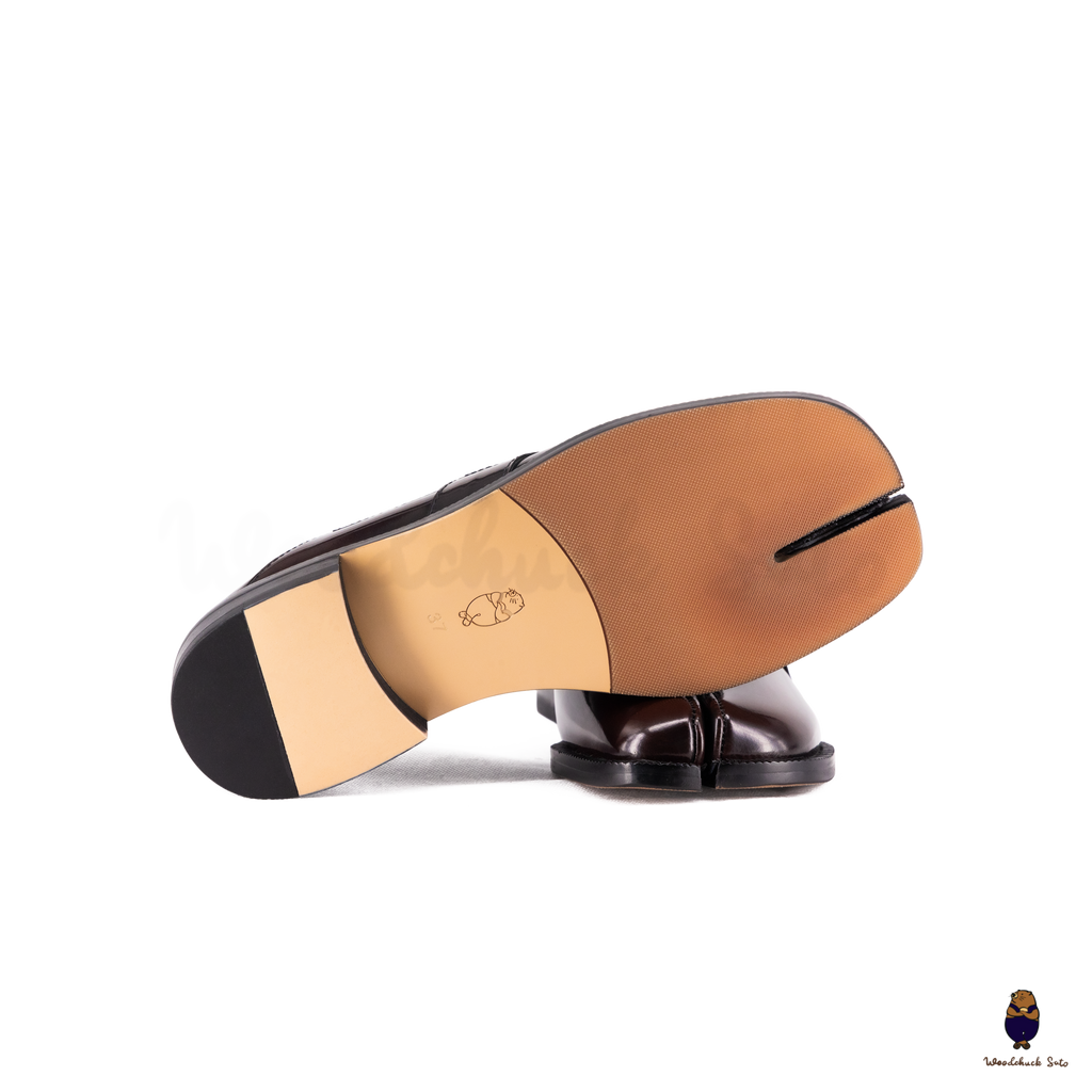 WoodchuckSato Espresso Brown Fold-Heel Edge-Beaded Cowhide Leather