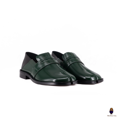WoodchuckSato Forest Green Fold-Heel Edge-Beaded Cowhide Leather