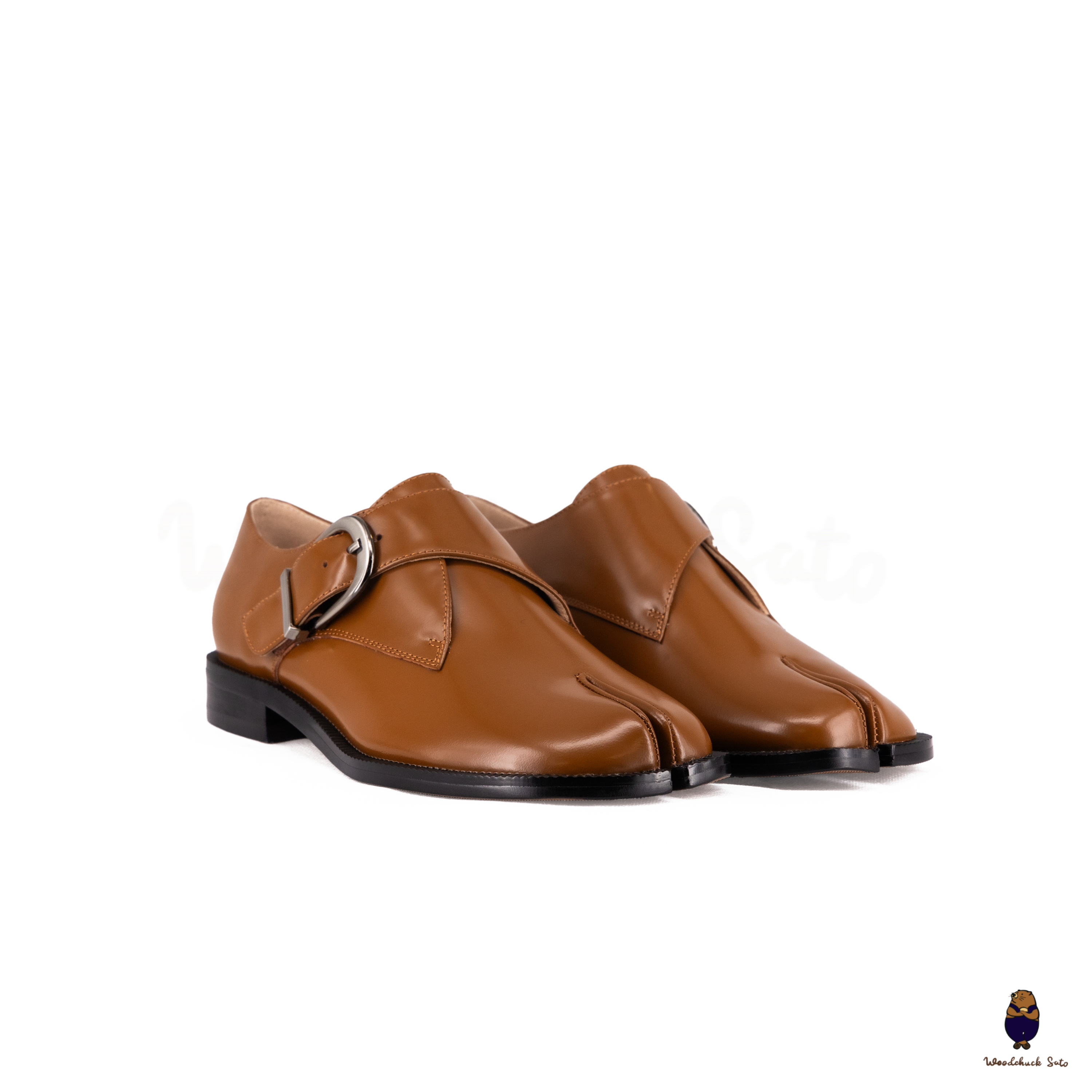 LAD MUSICIAN シューズ MONK STRAP SNEAKER 44 WoodchuckSato Tan Edge-Beaded Cowhide Leather Tabi Monk Strap