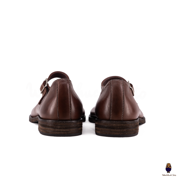 WoodchuckSato Chestnut Brown Leather Tabi Mary Jane Shoes