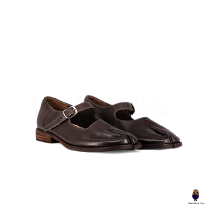 WoodchuckSato Espresso Brown Leather Tabi Mary Jane Shoes