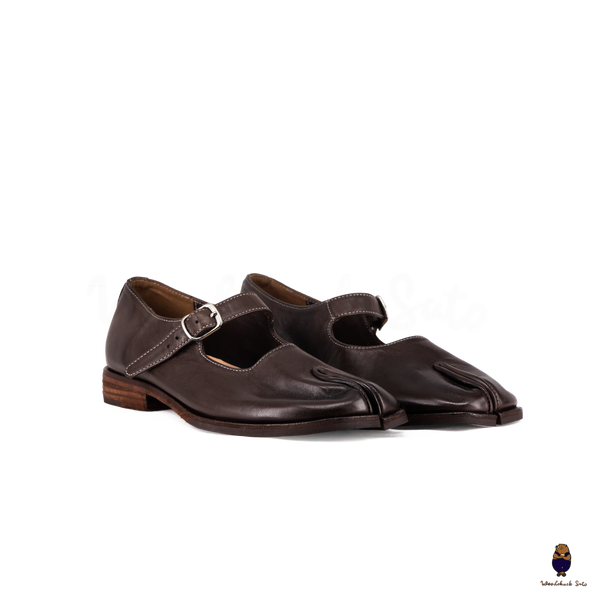 WoodchuckSato Espresso Brown Leather Tabi Mary Jane Shoes