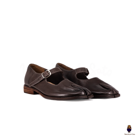 WoodchuckSato Espresso Brown Leather Tabi Mary Jane Shoes