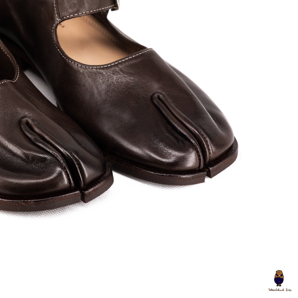 WoodchuckSato Espresso Brown Leather Tabi Mary Jane Shoes